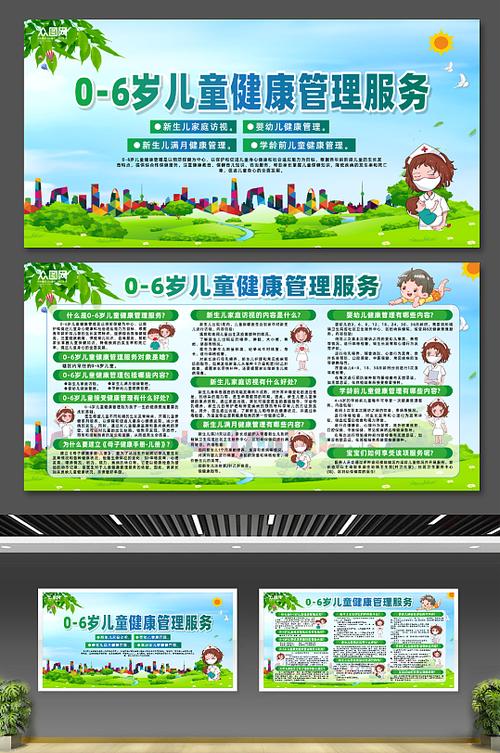 简约儿童健康管理服务宣传栏展板